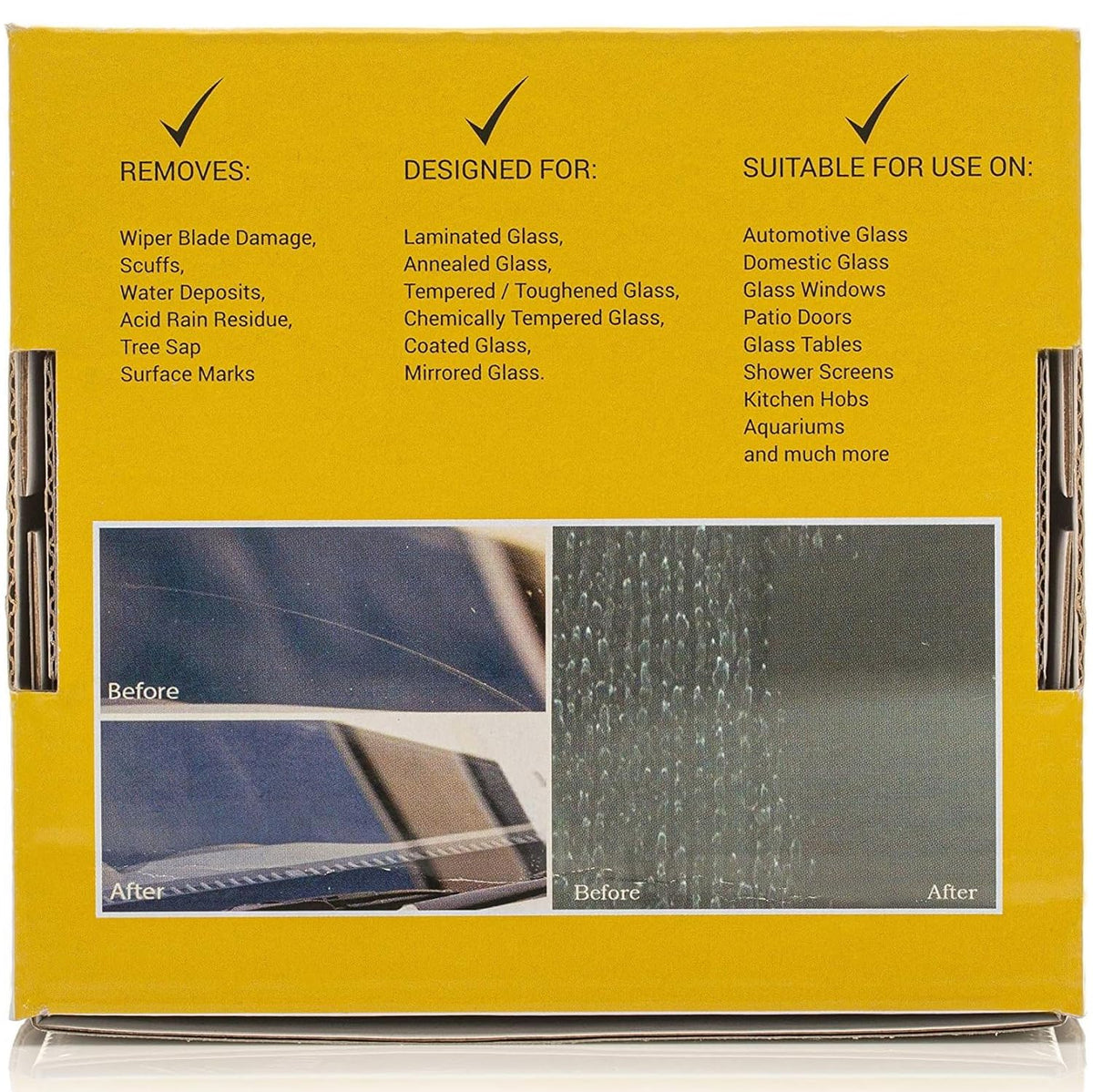 Glass Polish components arranged showing pad, compound, adapter