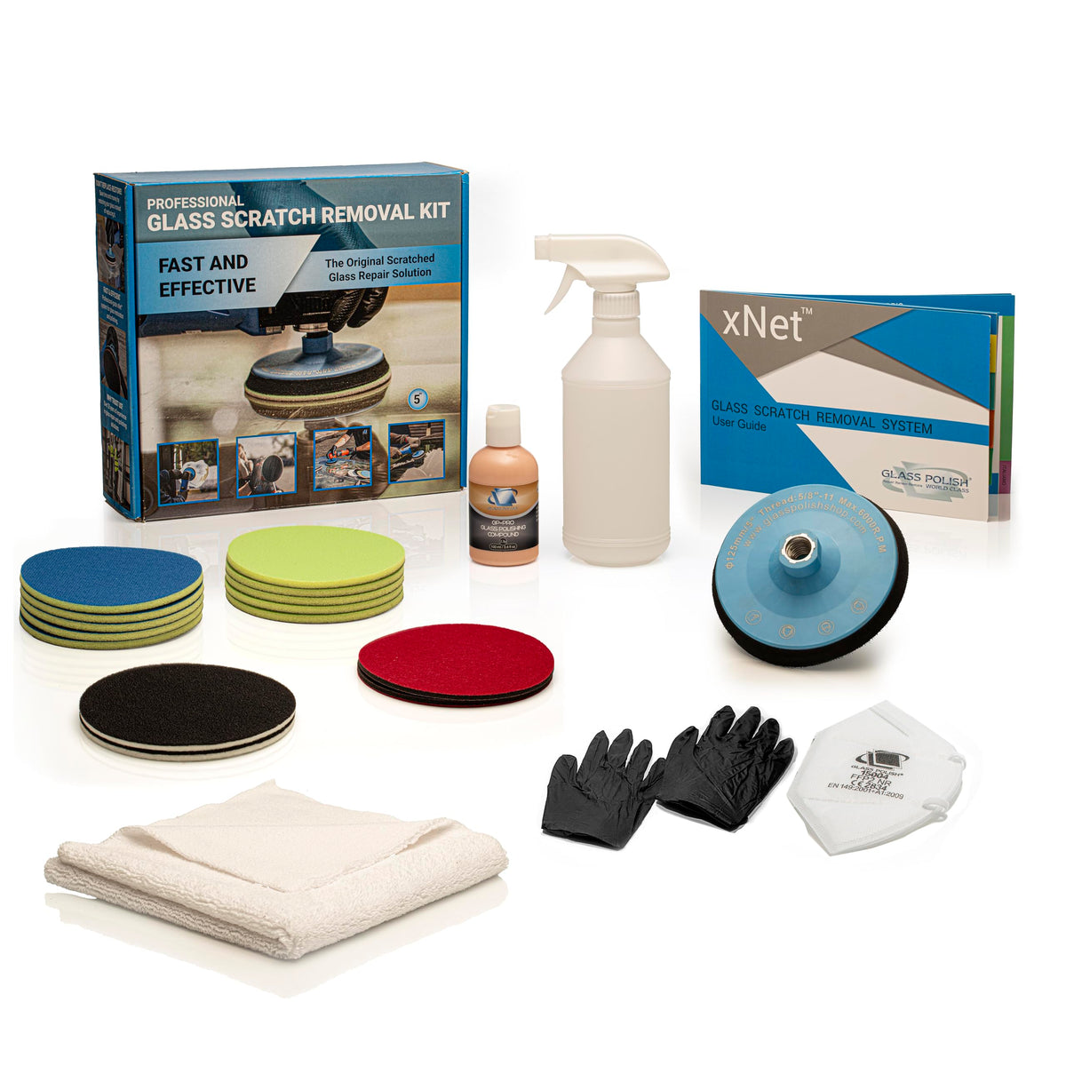 Glass Polish GP25022 front packaging showing kit contents and benefit of complete restoration