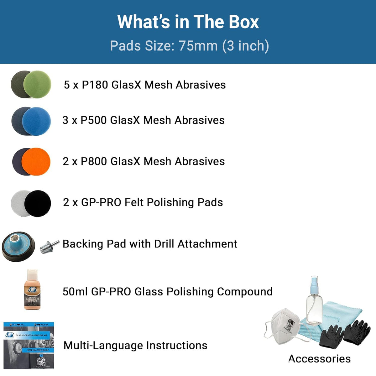 Glass Polish kit on a workbench ready for DIY glass repair projects