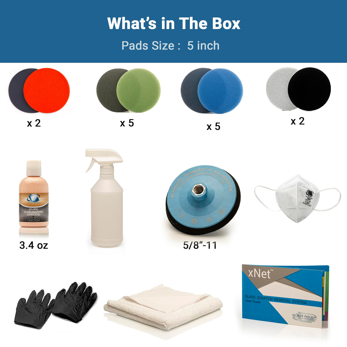 Hand-held Glass Polish kit for scale showing portability and professional convenience
