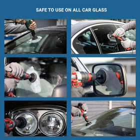 Glass Polish kit size scale held in hand for portable convenience