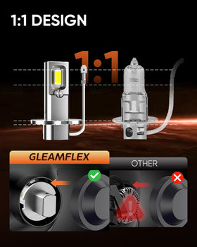 GleamFlex bulb installed in fog housing showing tool-free fit