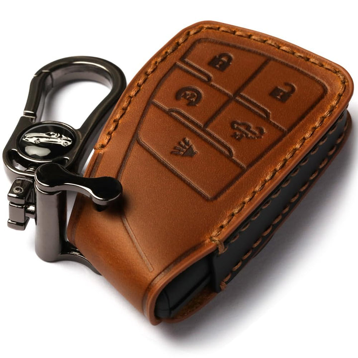 GLECHAZ front view of leather key case showing sleek protection and style