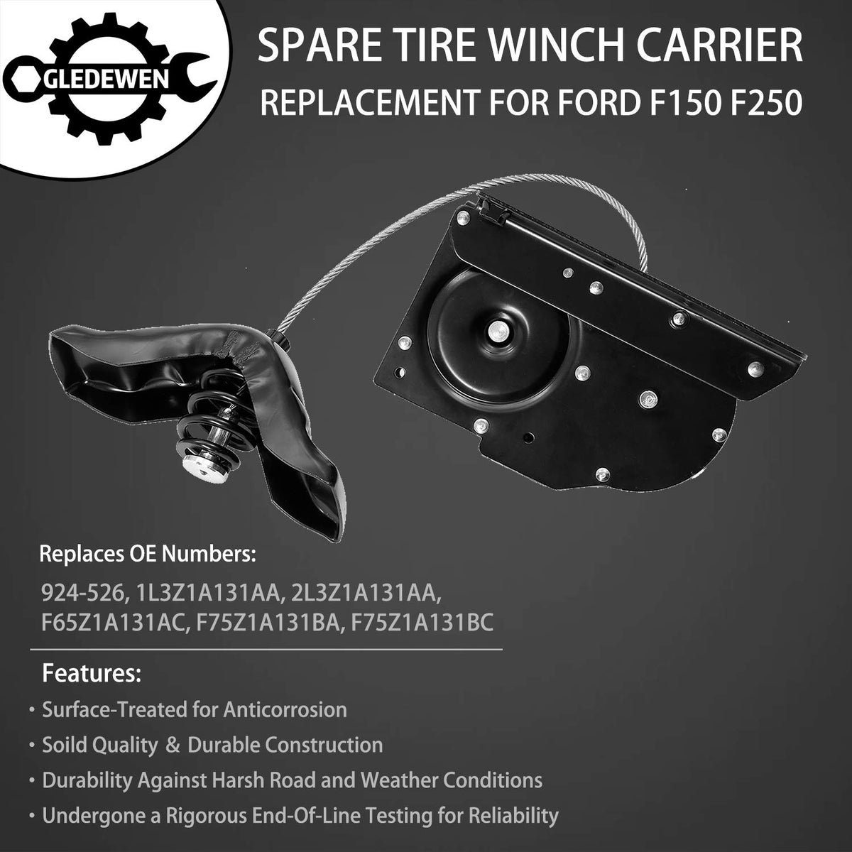 Gledewen winch cable and drum detail illustrating smooth reliable operation