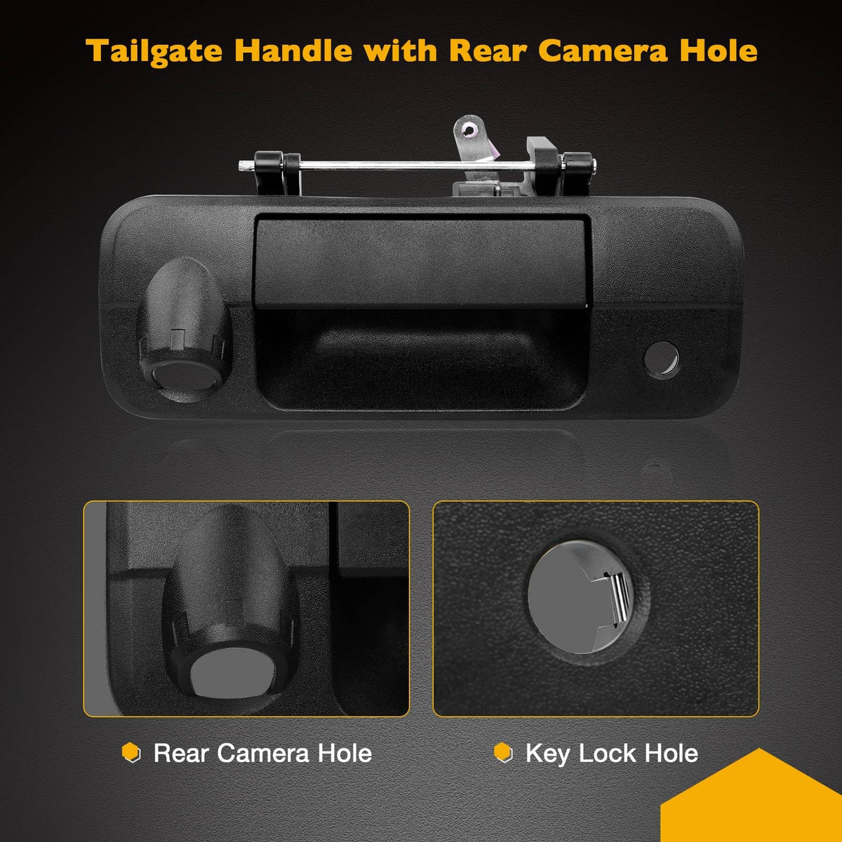 gledewen camera hole detail aligned for rear-view camera compatibility