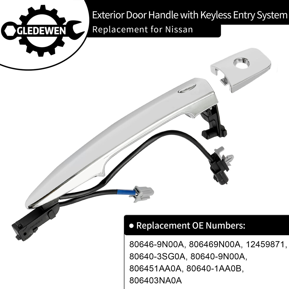 Gledewen chrome finish detail highlighting scratch-resistant plating and long-lasting shine