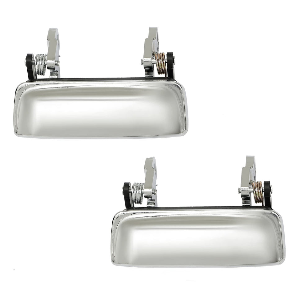 Gledewen chrome front handle front view showing clean OEM-style fit and shiny finish