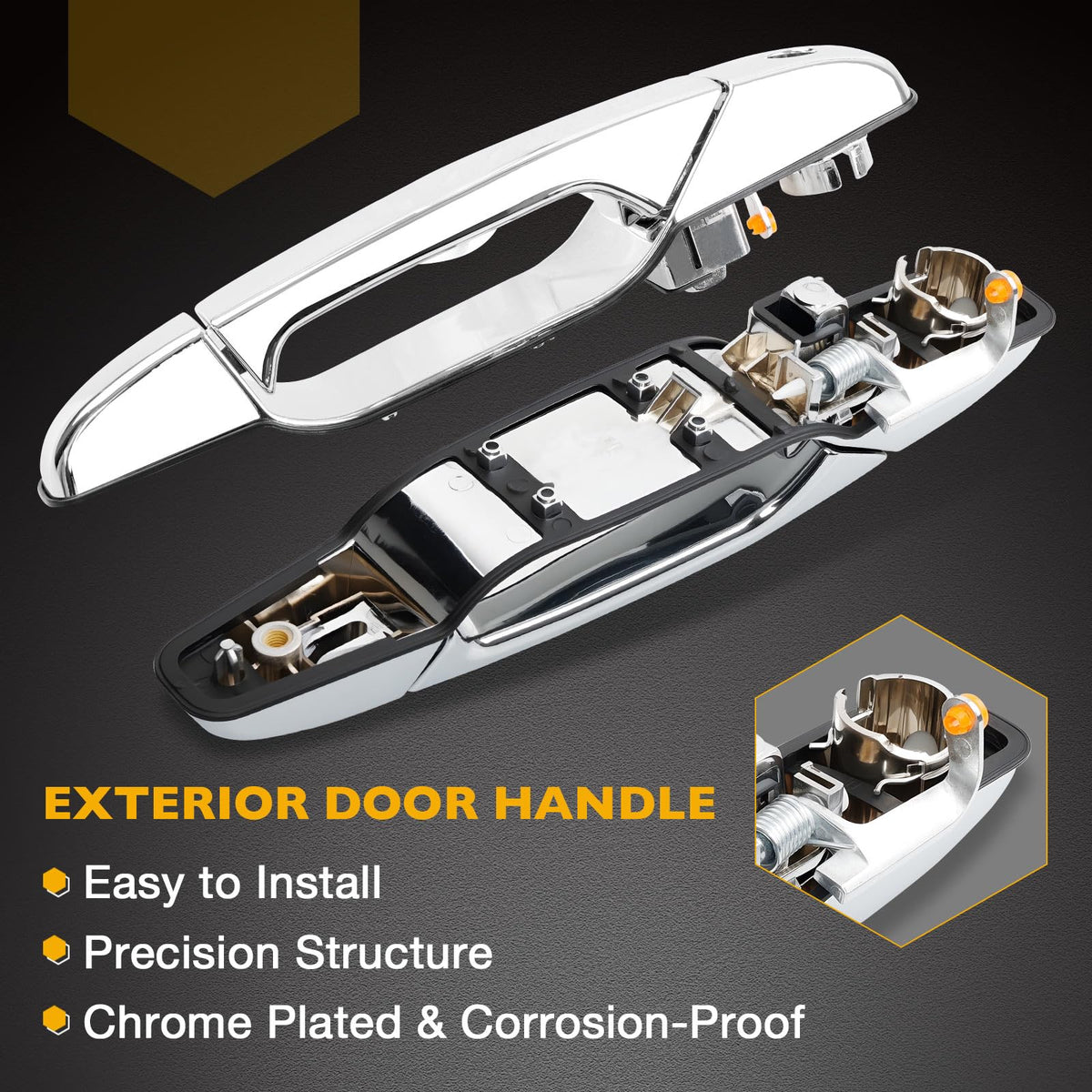 Gledewen chrome finish close-up highlighting corrosion resistance and clean appearance