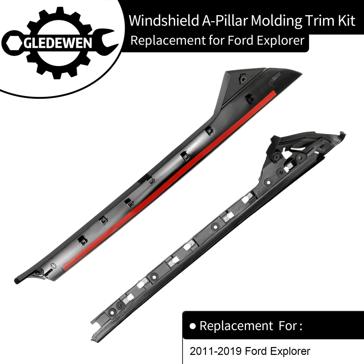 Gledewen close-up of trim profile, precise OEM-like curvature for seamless fit