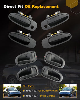 gledewen interior door handle matte black highlighting OEM-style finish