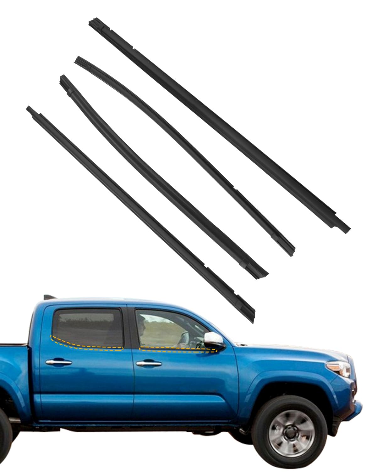 Gledewen front left window trim seal showing exact fit and weather protection