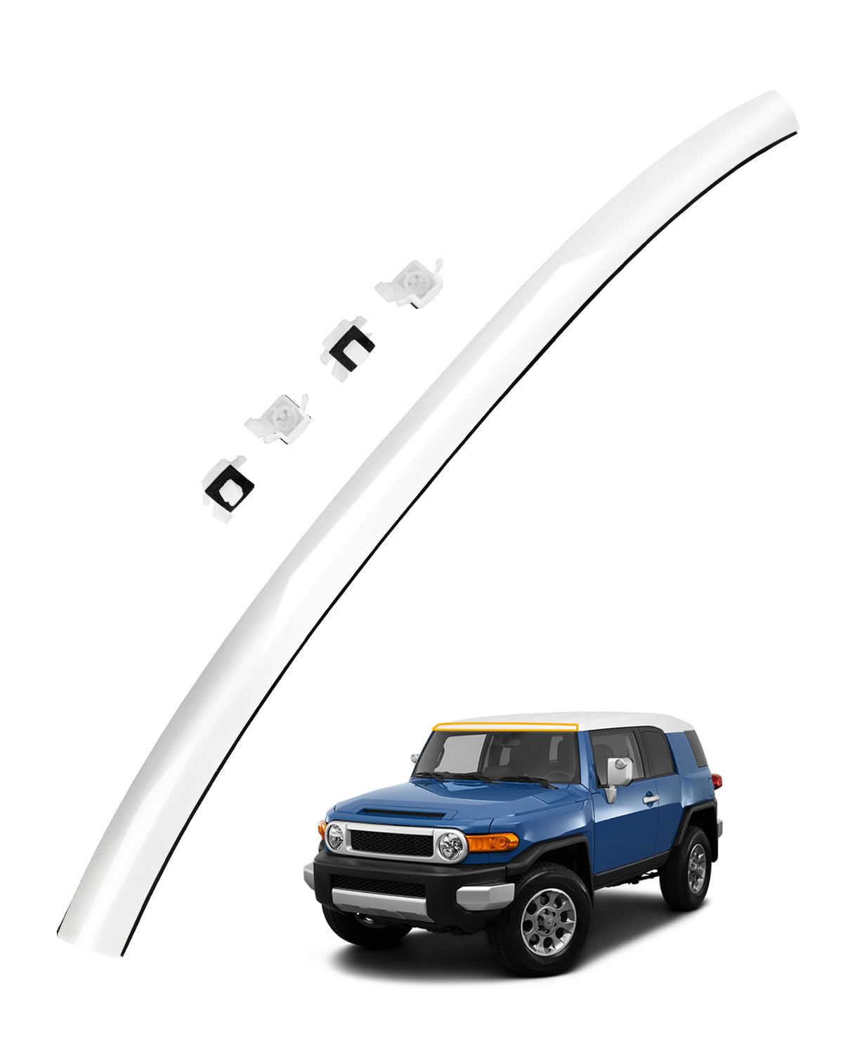 Gledewen front molding on packaging showing exact fit benefit