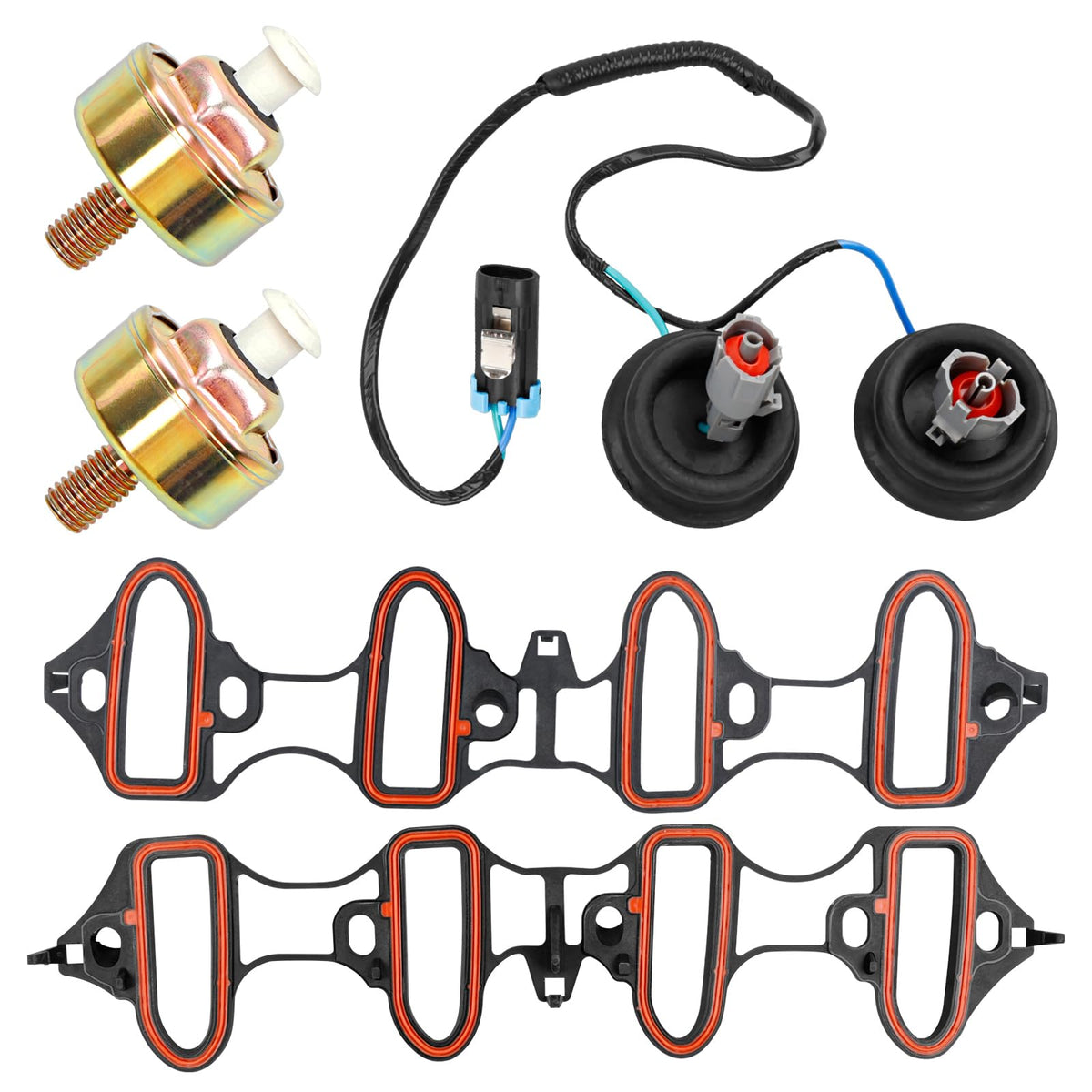 Gledewen kit front packaging showing sensors harness and gaskets, clear contents benefit