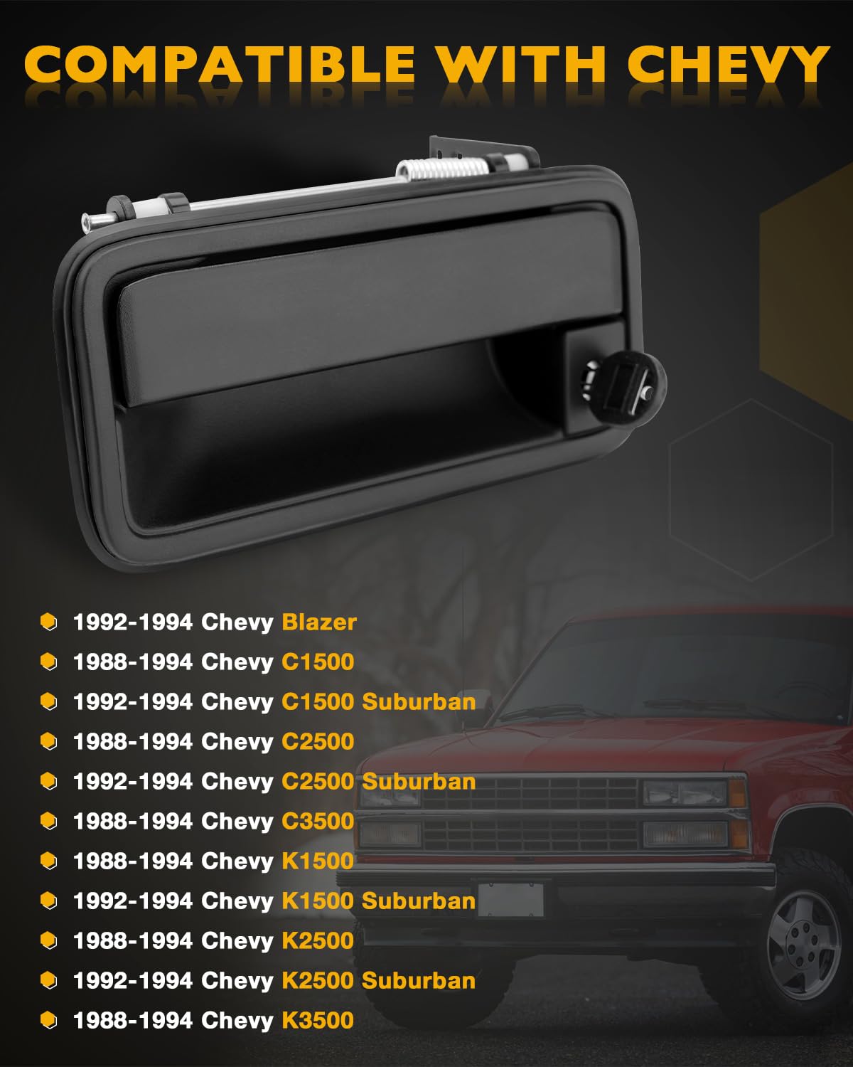 Gledewen exterior right handle displayed for OEM-fit verification and durability