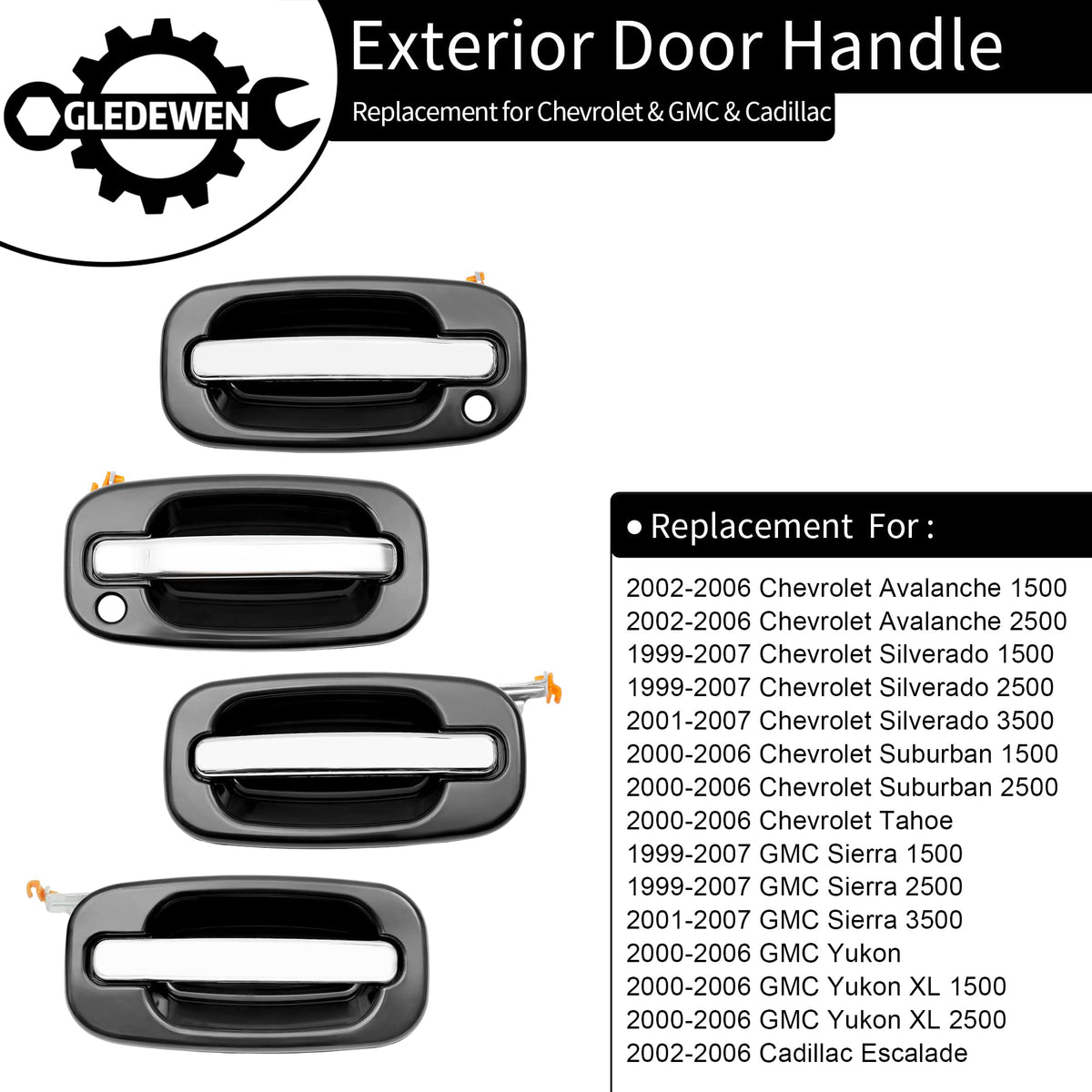 Gledewen front right handle keyhole close-up showing theft-deterrent fit