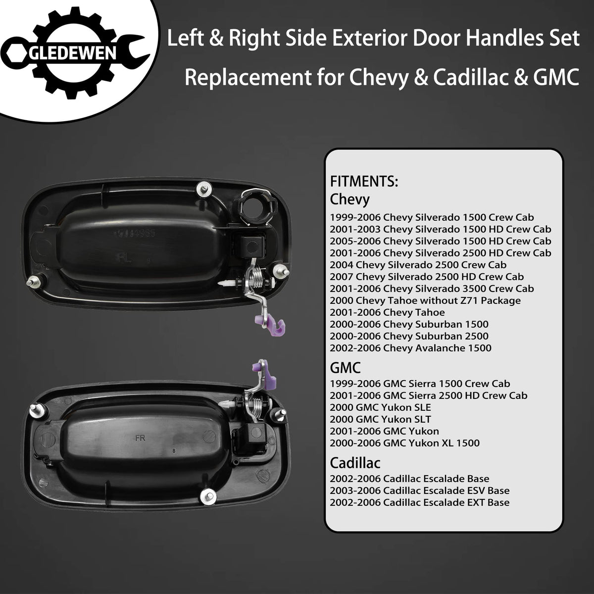 Gledewen front right handle without keyhole highlighting smooth operation
