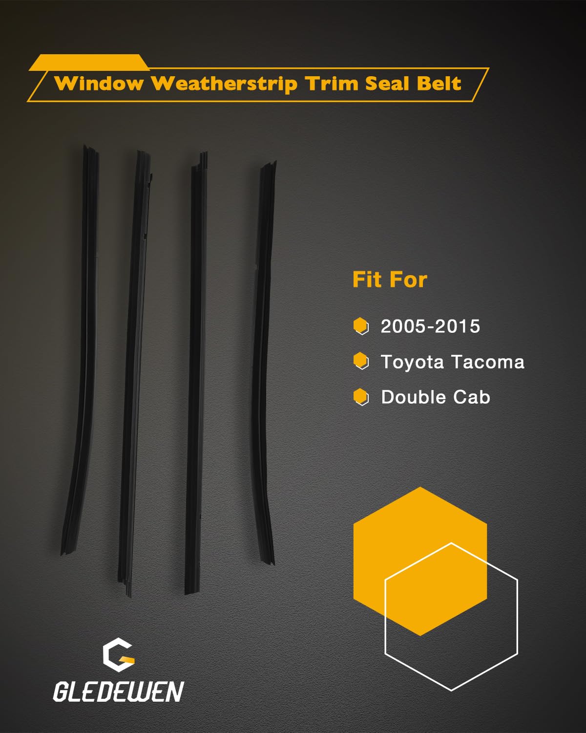 Gledewen front right window trim seal displayed to match OEM form and function