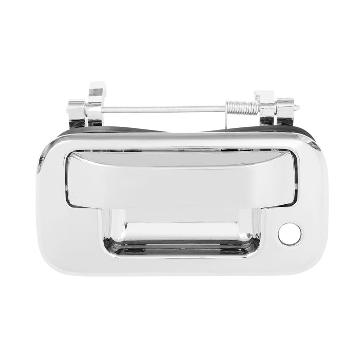 Gledewen chrome tailgate handle front view showing sleek finish and easy fit
