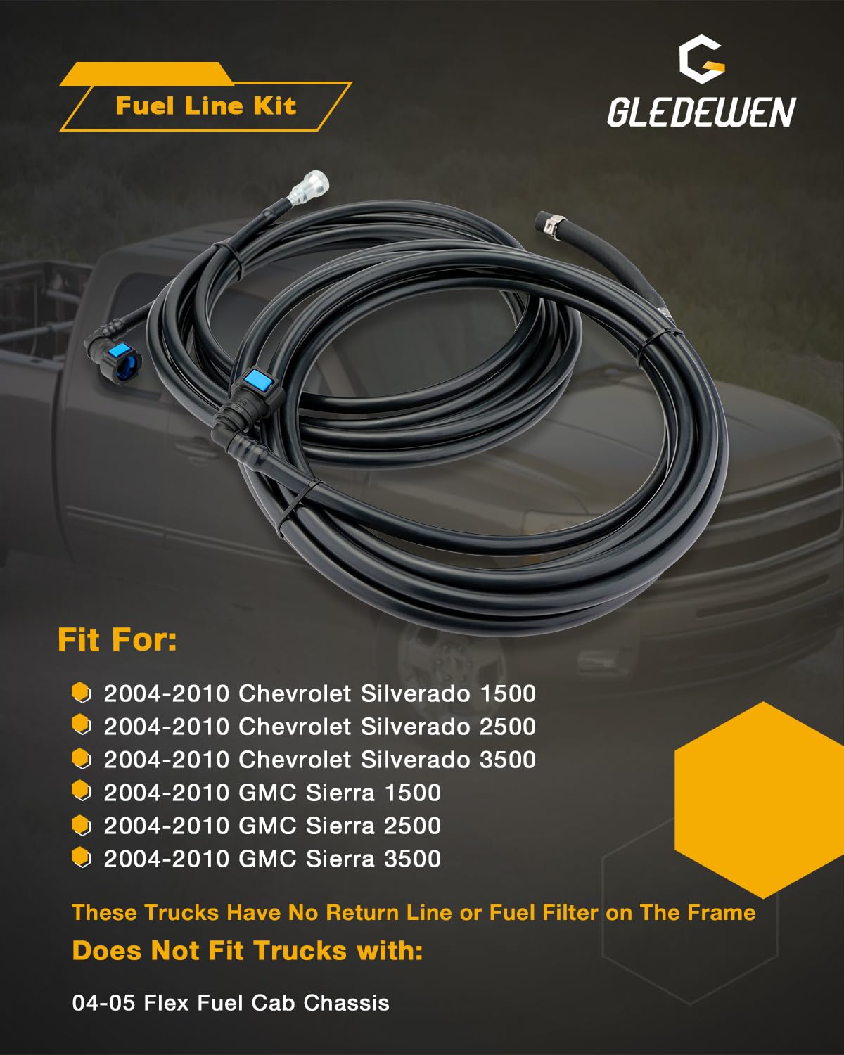 Gledewen nylon fuel line close-up showing durable texture and corrosion resistance