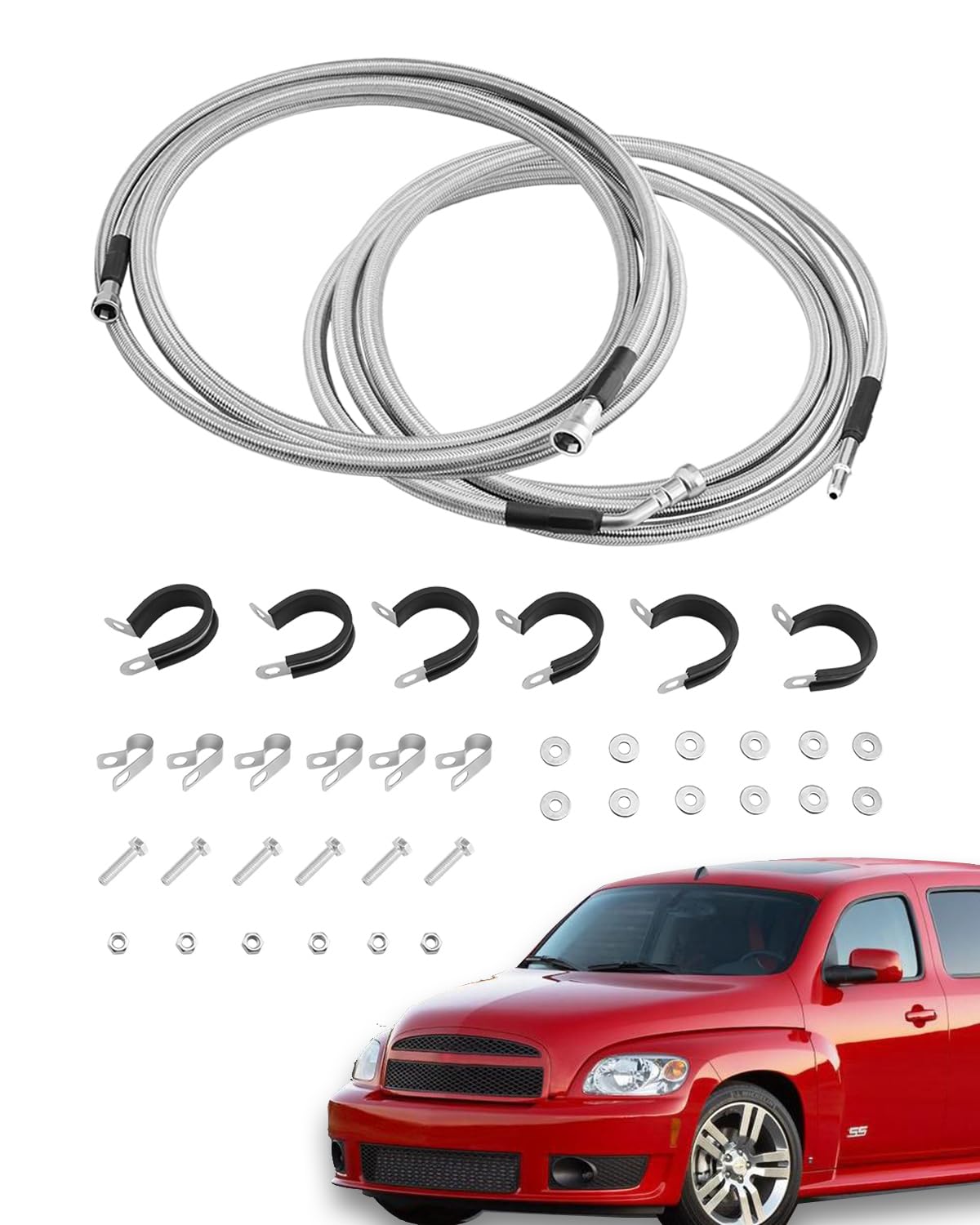 Gledewen fuel line kit front packaging showing included components and fitment benefit