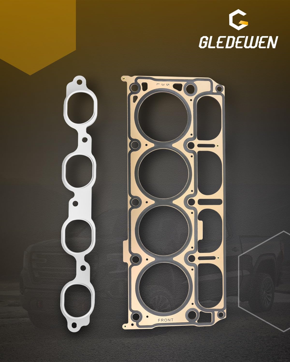 Gledewen gasket installed on engine block illustrating fit and proper sealing