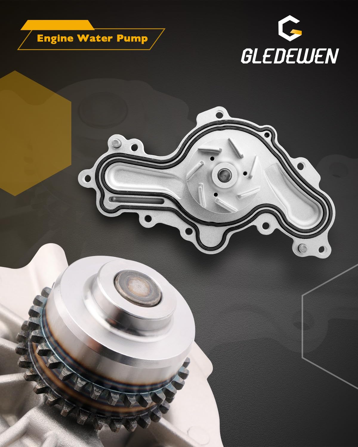 Gledewen GMB water pump with gasket included to prevent coolant leaks and simplify service