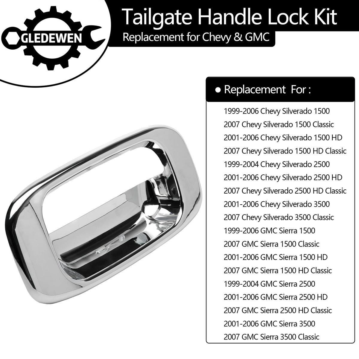 Gledewen handle bezel close-up highlighting precise fit and durable plating benefit