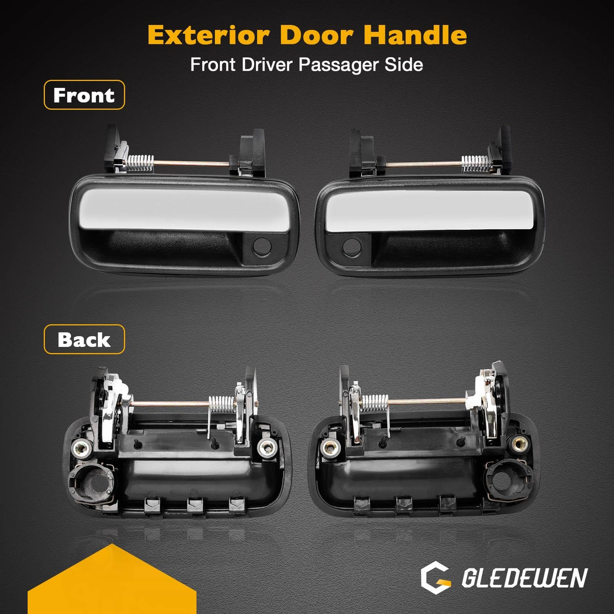 Gledewen chrome lever closeup highlighting smooth finish and easy grip