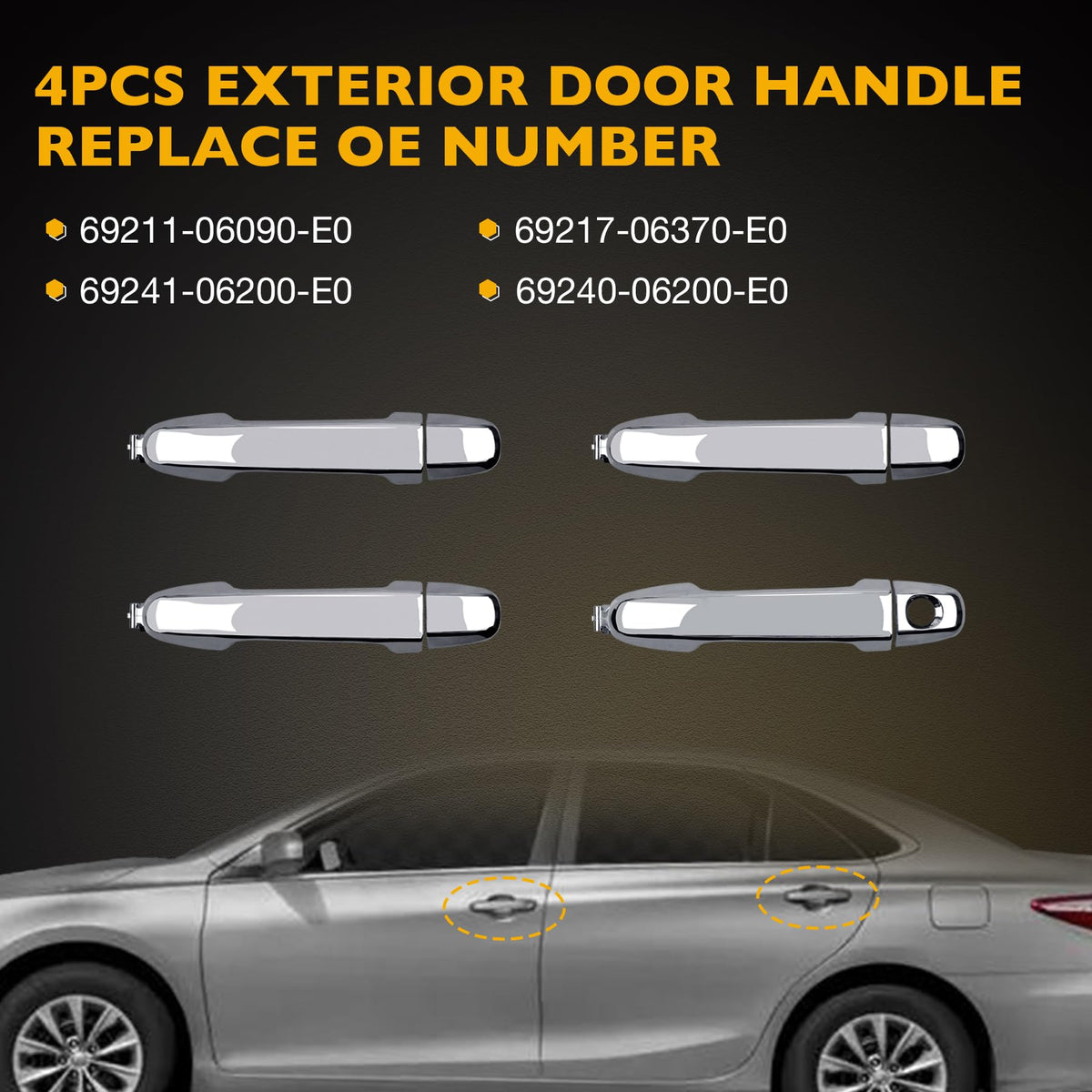 Gledewen handle mounted on Toyota Camry showing renewed exterior curb appeal benefit