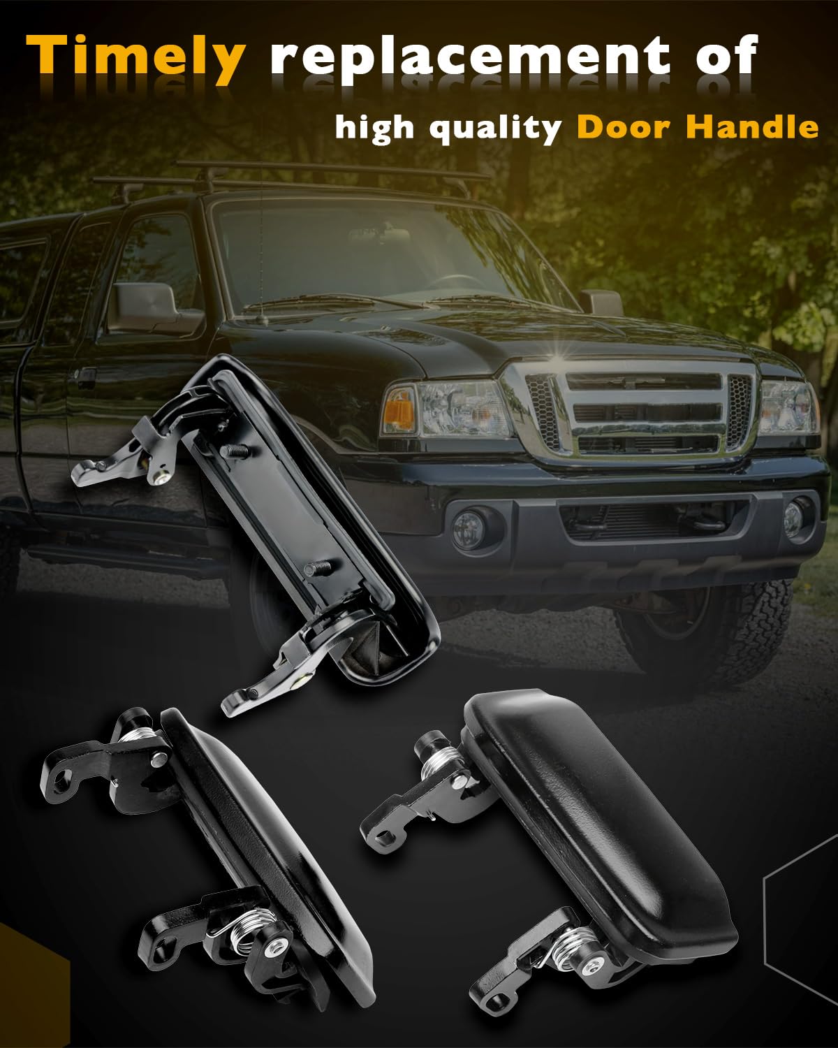 Gledewen handles mounted on truck door showing correct scale and alignment