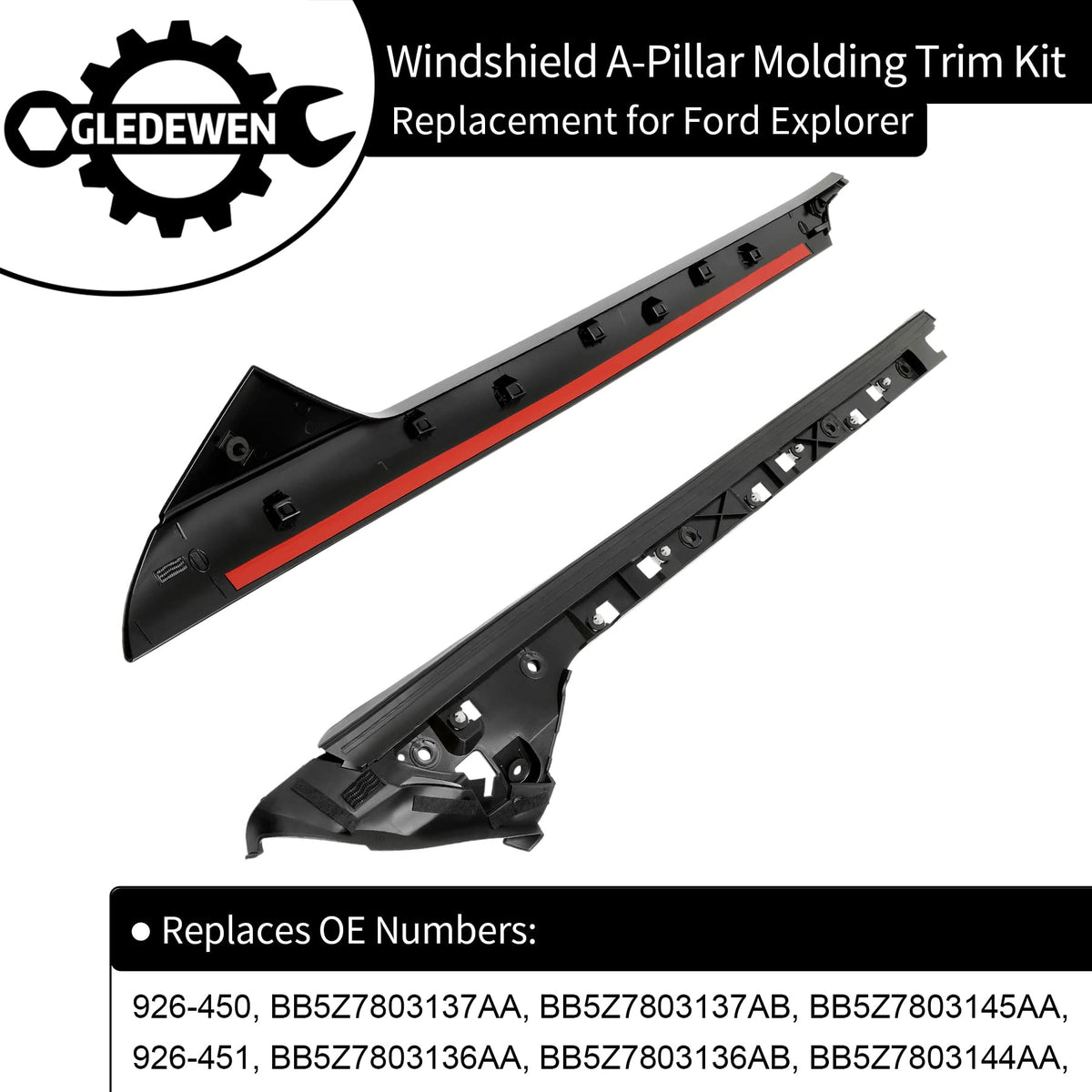 Gledewen inner bracket detail, secure mounting reduces wind noise and movement