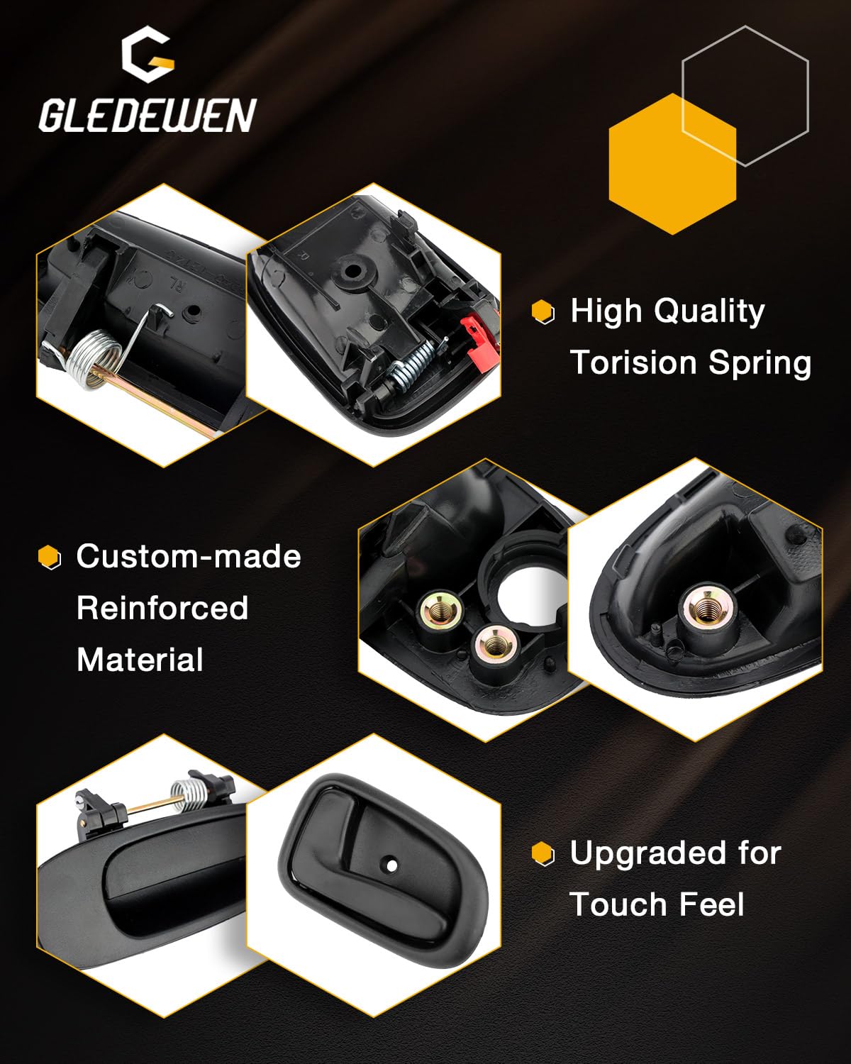 gledewen handle installed in car demonstrating easy DIY replacement