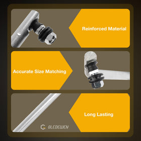 Gledewen tie rod next to ruler showing correct replacement length