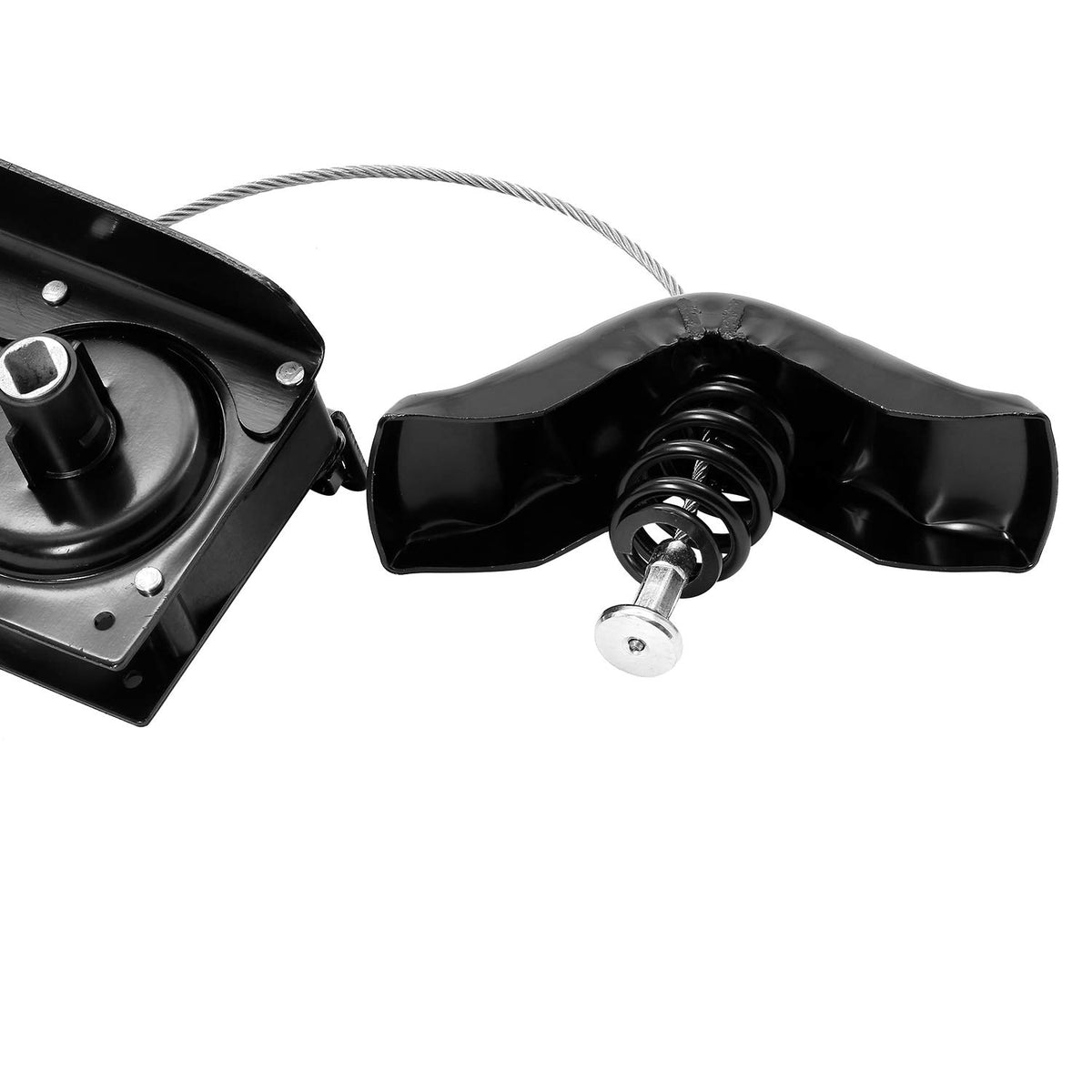 Gledewen hoist installed while person inspects spare, ideal for DIY repairs