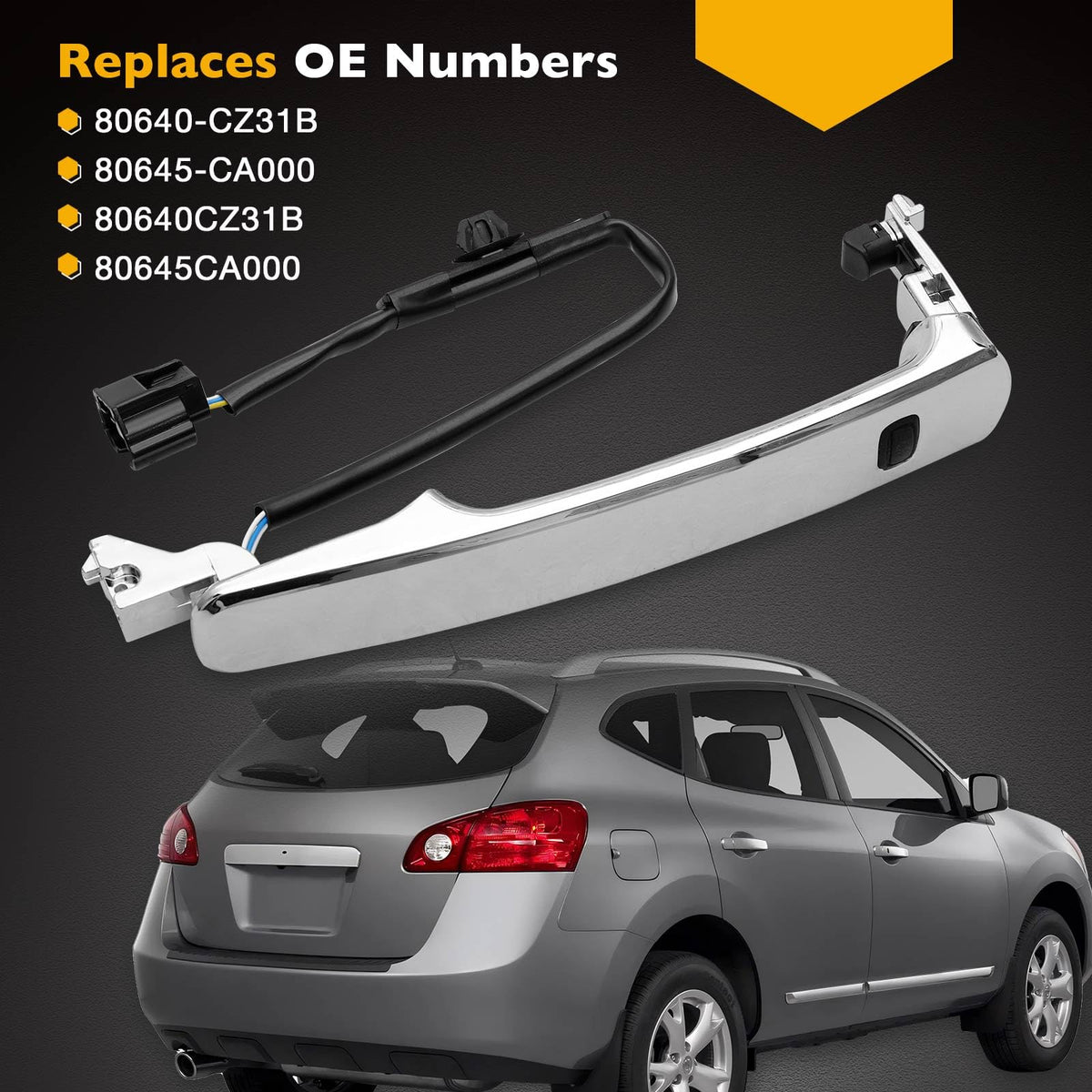 Gledewen door handle on a parked Nissan Rogue illustrating factory look