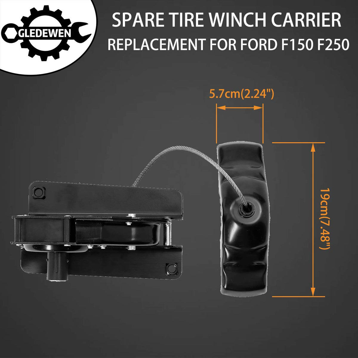 Gledewen mounted under truck demonstrating restored spare lowering function
