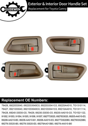Gledewen rear left exterior handle showing smooth black surface and OEM-style mounting