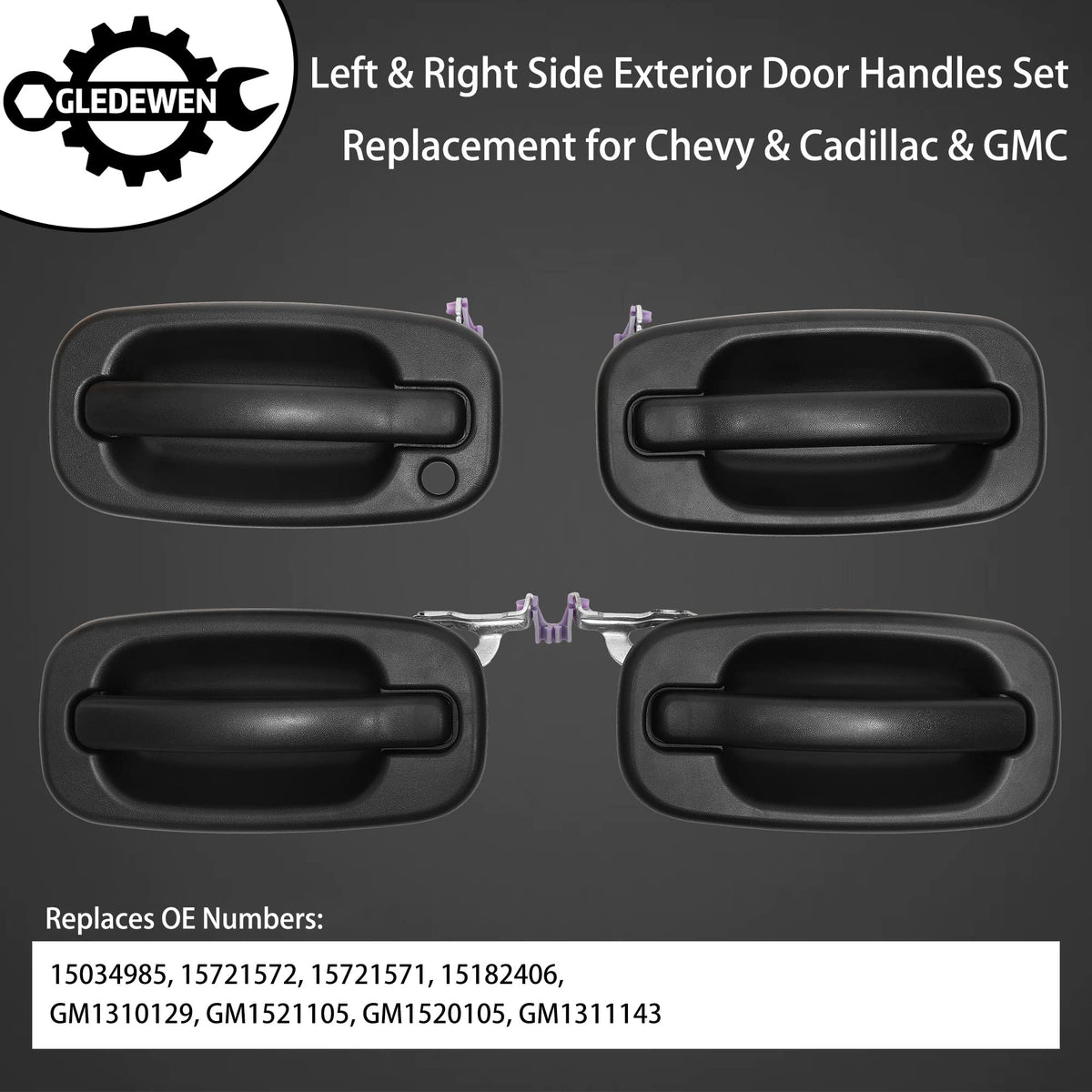 Gledewen rear left exterior handle demonstrating sturdy replacement durability