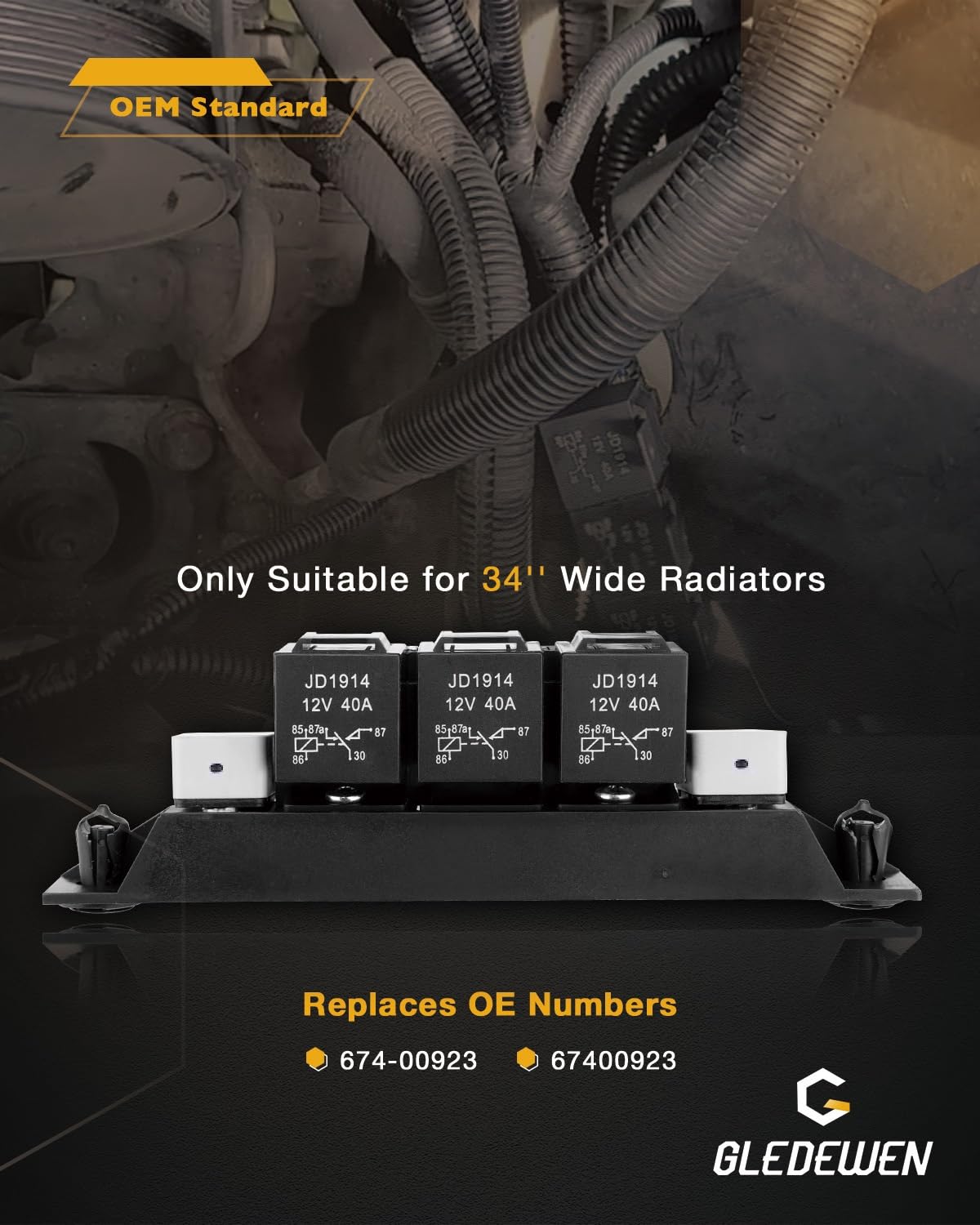 Gledewen relay and circuit breaker mounting points displayed for secure vibration-resistant installation