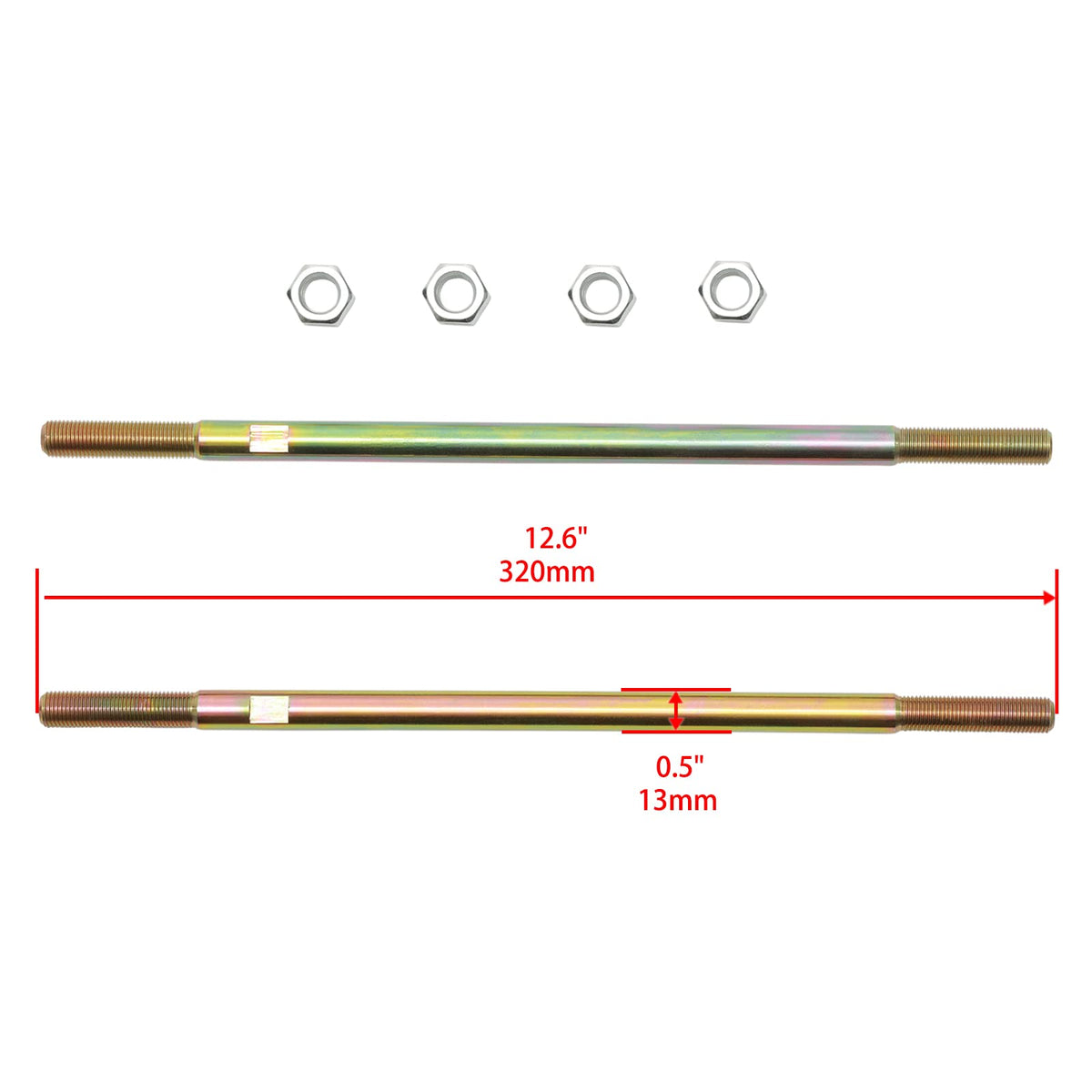 gledewen tie rod next to ruler showing precise measurements and correct scale