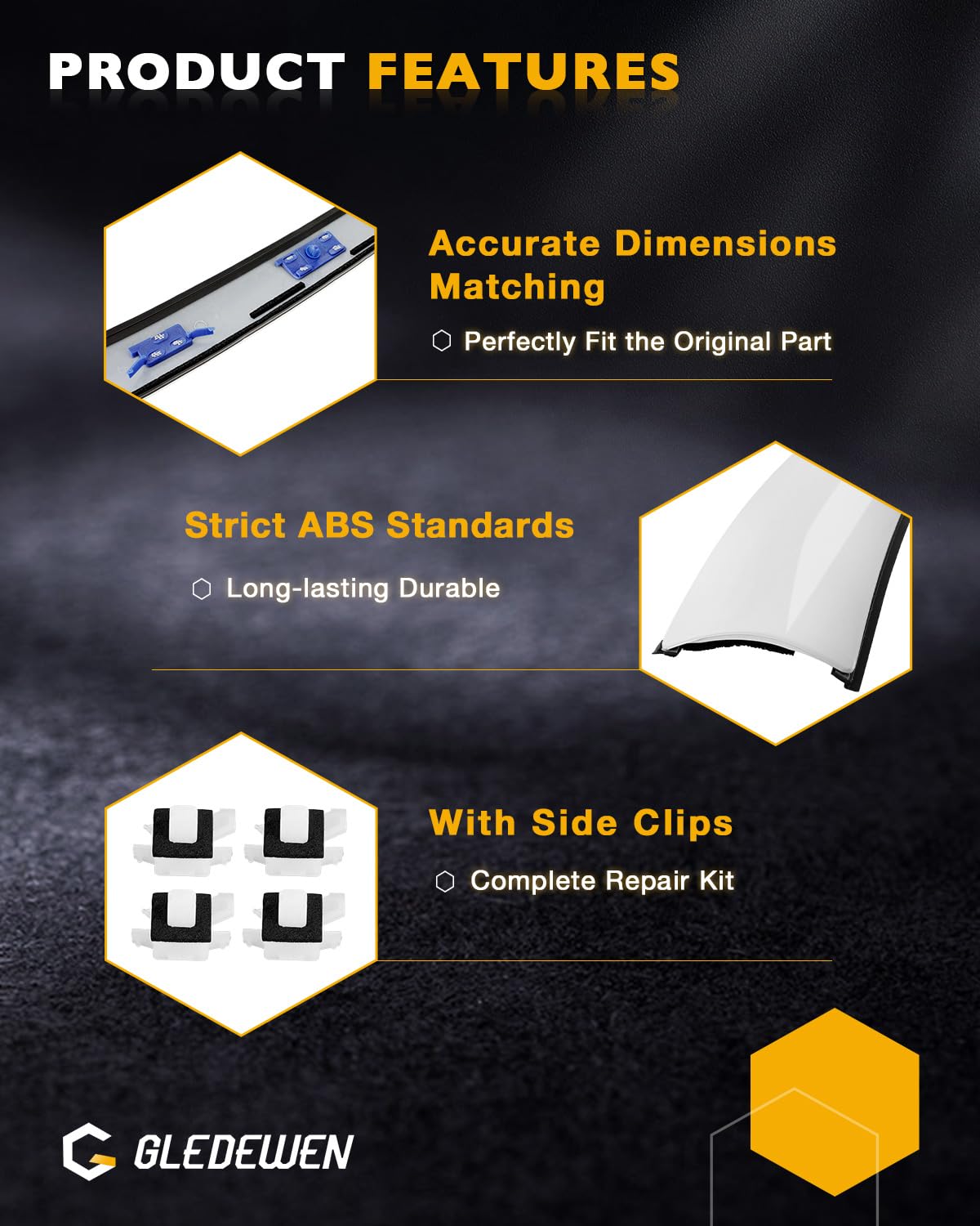 Gledewen included side clips and sealant for secure installation