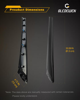 Gledewen molding next to ruler indicating accurate OEM-fit dimensions