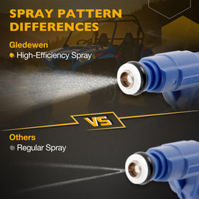 Gledewen injectors next to ruler and hand showing scale for correct model compatibility