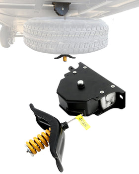 Gledewen spare tire hoist front assembly showing compact winch benefits