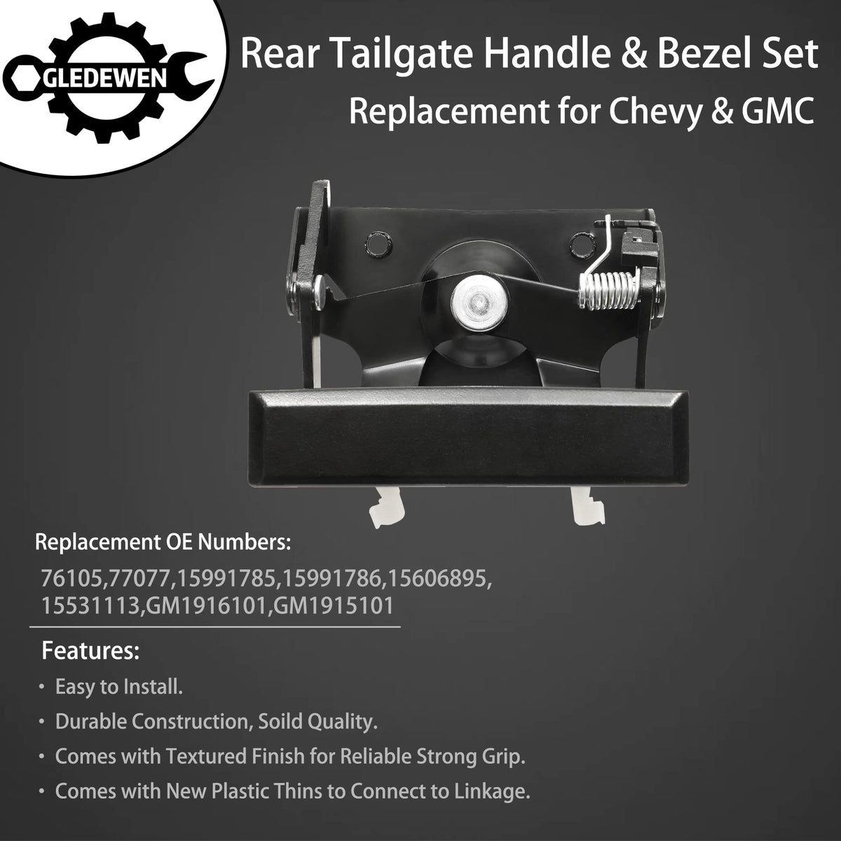 Gledewen tailgate bezel detail showing clean edges and OEM-style appearance