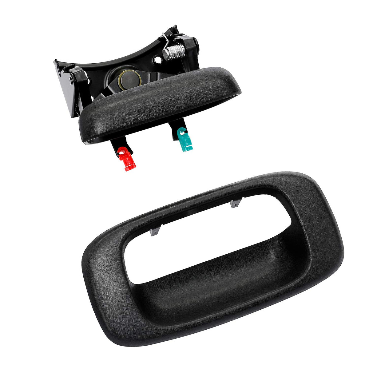 Gledewen front view of tailgate handle showing OEM fit and restored appearance
