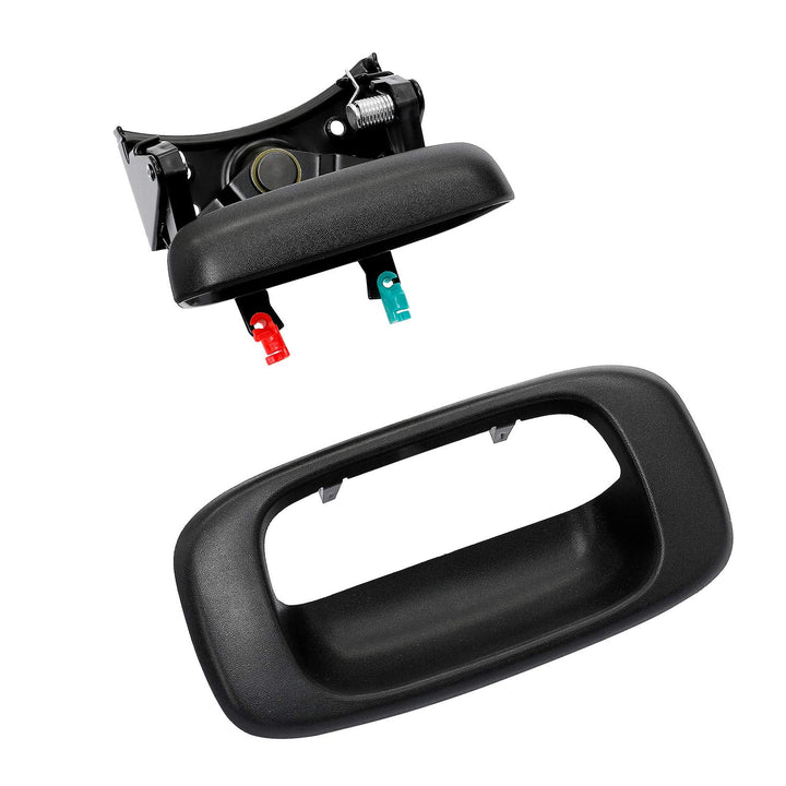 Gledewen front view of tailgate handle showing OEM fit and restored appearance