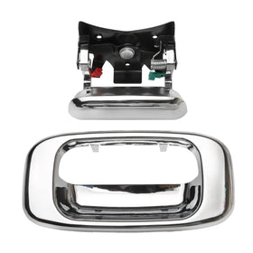 Gledewen tailgate handle front view showing chrome finish and OEM fit benefit