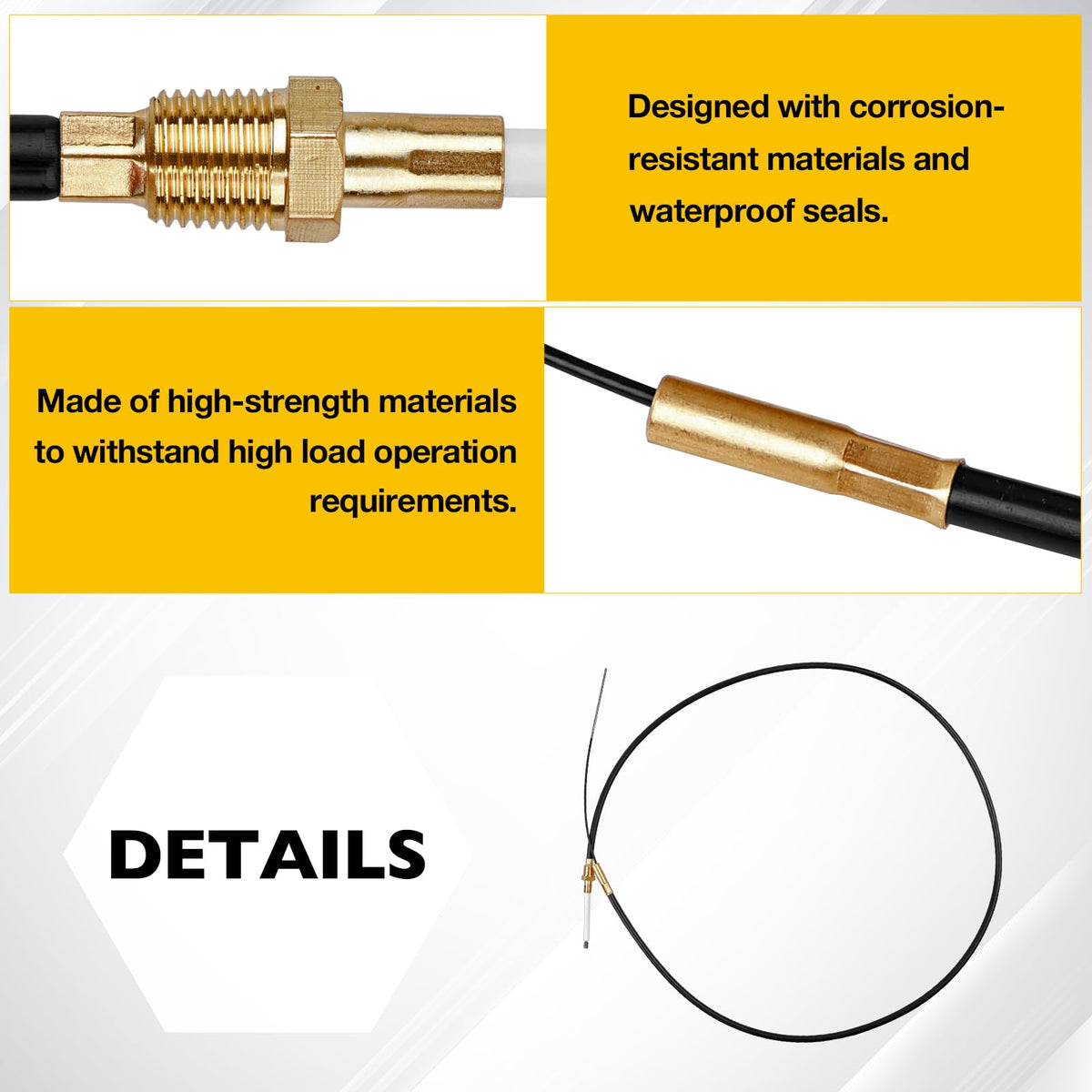 Gledewen threaded piece with cable insert demonstrating precise OEM-fit hardware