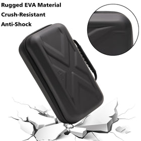 Gleegi case next to a hand to show compact scale and portability